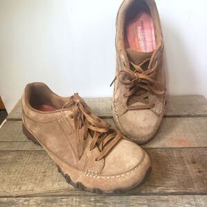 SKECHERS Relaxed Fit Air-Cooled Memory Foam Lace Sneakers Suede Women's 7.5